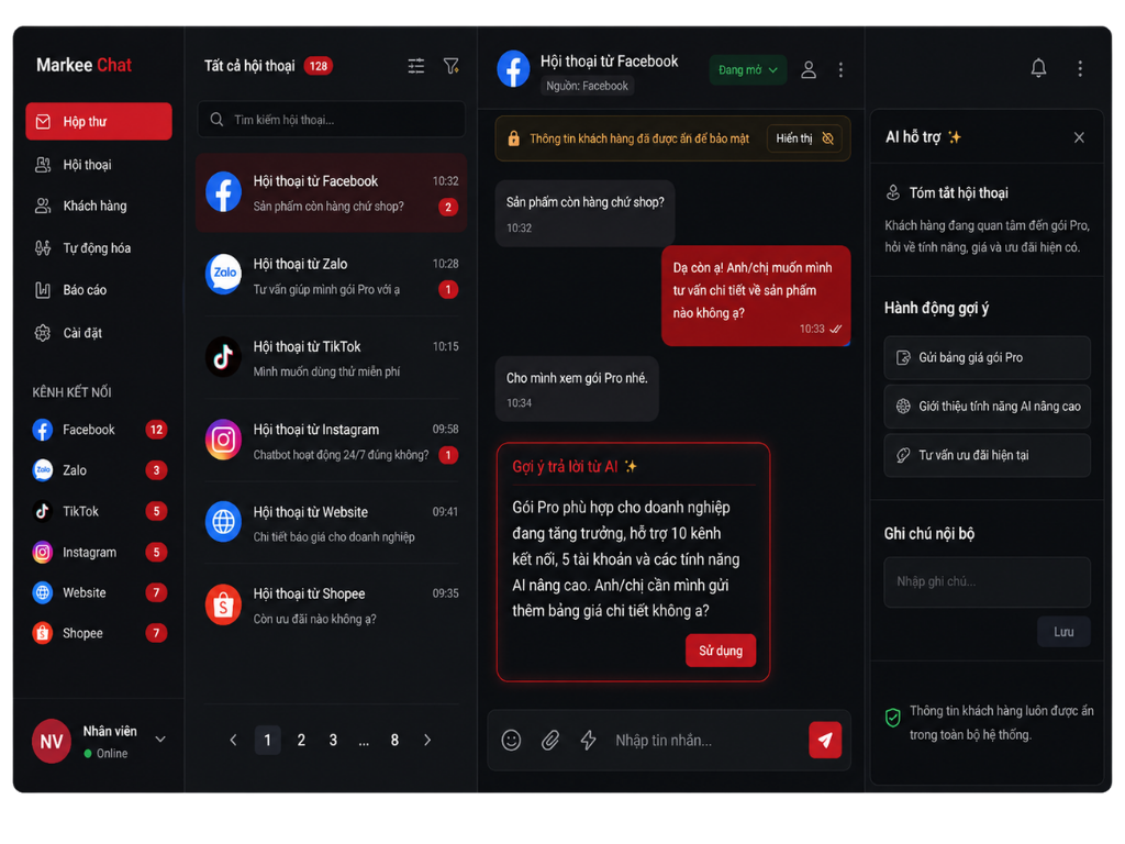 Markee Chat interface